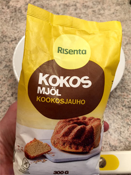 Kokosmjöl till glutenfri kladdkaka
